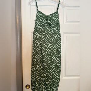 SHEIN Green and White Polka Dot Maxi Dress